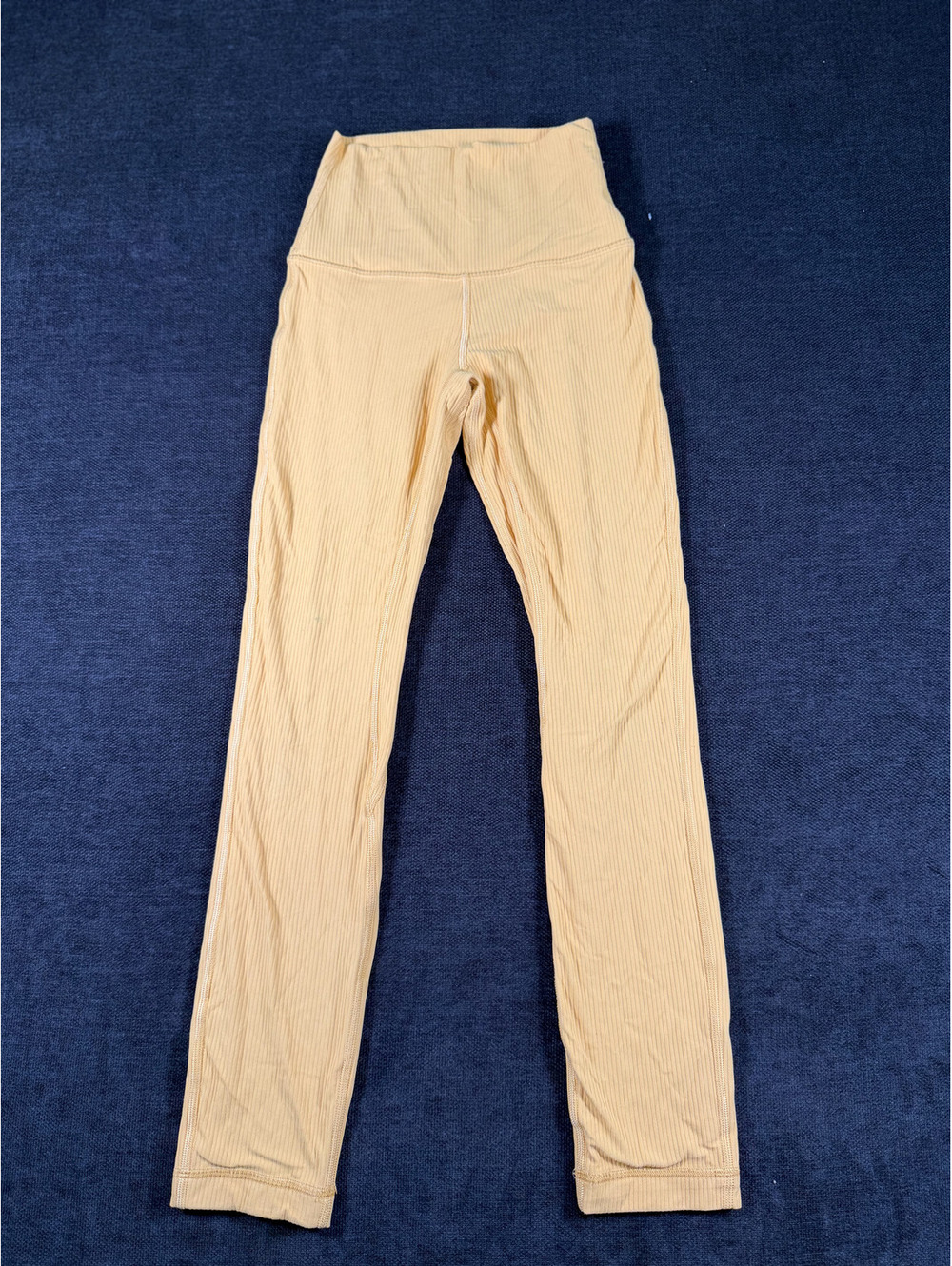 Lululemon Ribbed High-Rise Yellow Leggings, Size 0